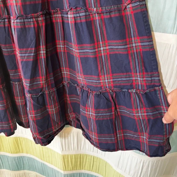 Hill House The Nap Dress Plaid Ruffles Smocked Sz Small - Picture 4 of 9